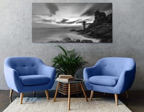 Stampa su tela – Paesaggio meraviglioso sul mare in bianco e nero