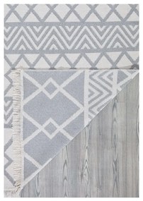 Tappeto in cotone bianco e grigio , 60 x 100 cm Duo - Oyo home