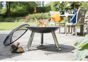 Braciere Tondo Chicago 75 Cm İn Acciaio Nero 85013 /