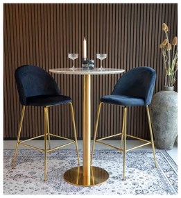 Tavolo bar rotondo con piano in marmo ø 70 cm Bolzano - House Nordic