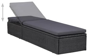 Set da Pranzo da Giardino 11 pz in Polyrattan Nero