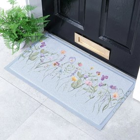Zerbino in PVC 40x70 cm Blue Wild Flowers – Artsy Doormats