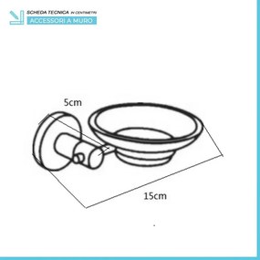 Set accessori a muro 6 pezzi in metallo cromato e ABS viti incluse Sprint
