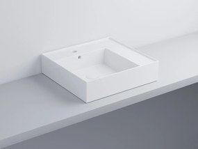 Cielo Enjoy Lavabo 60x48 Sospeso O Da Appoggio Rettangolare Con Troppopieno Bianco lucido