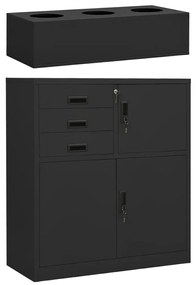 Armadio Ufficio Con Fioriera Antracite 90x40x125 Cm İn Acciaio /