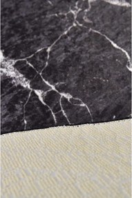 Tappetino per il bagno nero ø 100 cm Marble – Foutastic