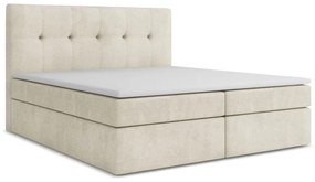 Letto boxspring color crema con contenitore 160x200 cm Palta – Makamii
