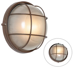 Lampada da parete per esterno industriale marrone ruggine IP44 - Hanneke