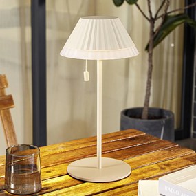 Lampada da tavolo LED Lindby Ilvi, beige, alluminio, Ø 17,5 cm