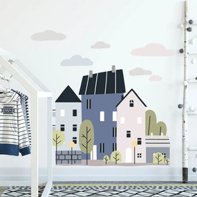 Adesivi murali per ragazzi - Blue Town | Inspio