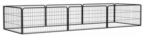 Box Cani 8 Pannelli Nero 100x50 Cm Acciaio Verniciato Polvere /