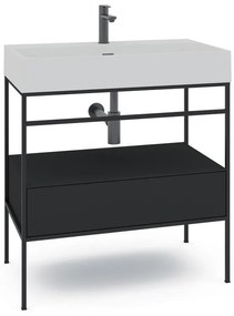 Mobile bagno con lavabo L 60 x H 89 x P 45.5 cm nero per vasca centrale Outline