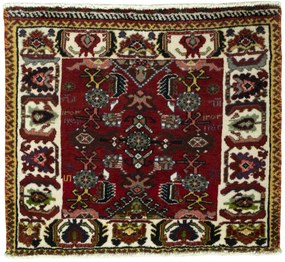 Shiraz Tappeto 60x60 Rosso (Iran) Annodato A Mano
