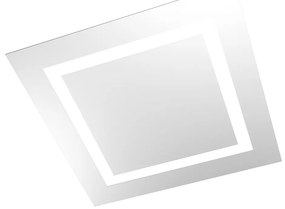 Plafoniera Moderna Carpet Metallo Bianco 4 Luci 2G11 70Cm