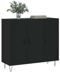 Credenza nera 90x34x80 cm in legno multistrato