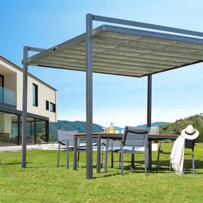 Pergola Elysia in alluminio struttura grigio antracite L 308 x P 350 x H 257 cm