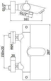 Paffoni Light Liq022no Miscelatore vasca Termostatico In Metallo Nero Opaco