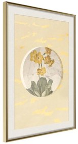 Poster  Flowers and Marble  Cornice Quadri Cornice d'oro con passe-partout, Larghezza x Altezza Home decor 20x30