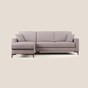 Kafka divano letto angolare in morbido tessuto impermeabile T02 rosa