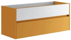 Mobile da bagno sospeso sotto lavabo L 119.5 x H 50 x P 45.5 cm bianco opaco, 2 cassetti Niwa