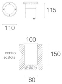 Route incasso calpestabile piccolo gu10 acciaio