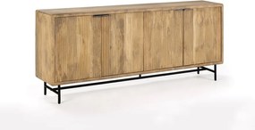 Cassettiera di colore naturale in mango massiccio 190x85x40 cm Mundra – MOME