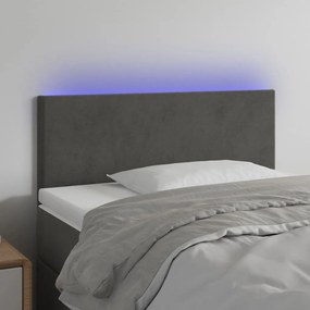 Testiera A Led Grigio Scuro 80x5x78/88 Cm İn Velluto /