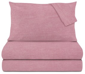 Completo letto matrimoniale cotone corallo