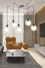 Lampadario a sospensione GIGI 5 BLACK MIODOWY