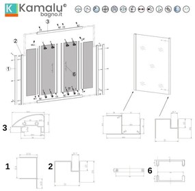 Kamalu - box doccia 190x70 doppio scorrevole altezza 180cm | kam-knf6000s