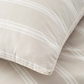 Biancheria da letto beige in cotone per letto matrimoniale 200x200 cm Ashford Stripe – Bianca