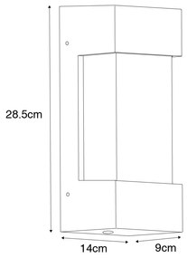 Lampada da parete esterna moderna grigio scuro IP44 - Tide