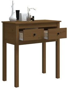 Tavolo consolle miele 70x35x75 cm in legno massello di pino