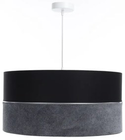 Lampadario a sospensione con filo TWIST 1xE27/60W/230V nero/grigio/argento