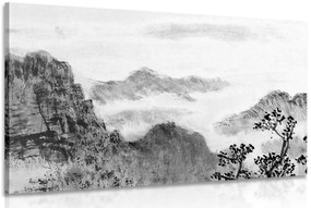 Quadro su tela – Pittura tradizionale cinese di paesaggio in bianco e nero