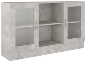 Armadietto Vetrina Grigio Cemento 120x30,5x70 cm Multistrato