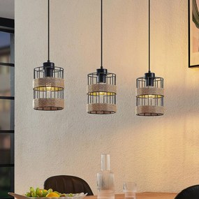 Lampada a sospensione Espinia Lindby, dimmerabile, Nero, Soggiorno / Sala da pranzo, Metallo, Moderno, Lampada a sospensione