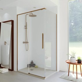Pannello laterale per box doccia Fit L 69 x H 200cm, Sp. 8 mm vetro vetro senza finitura / trasparente profilo in alluminio bronzo anodizzato