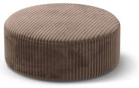 Poggiapiedi marrone con rivestimento in velluto a coste Dia – Micadoni