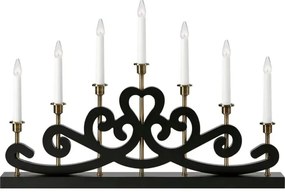 Markslöjd 705966 - Candelabro natalizio NIGHTFALL 7xE10/3W/230V nero/ottone