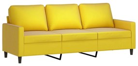 Set di divani 3 pz con cuscini giallo in velluto