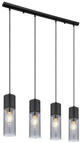 Globo 21000-4HB - Lampadario a sospensione con filo ANNIKA 4xE27/25W/230V nero