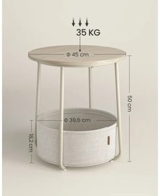 Tavolino d'appoggio NOIRA crema/bianco