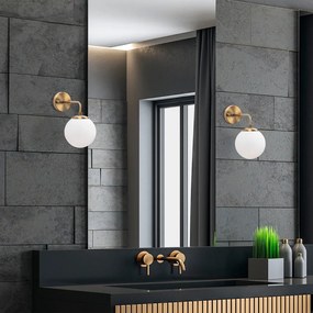 Lampada da parete in bianco e bronzo ø 15 cm Viran - Opviq lights