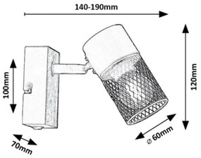Rabalux 71151 - Faretto da parete METTA 1xE14/40W/230V quercia