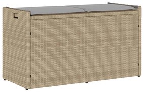 Cassapanca Da Esterno Con Cuscino Beige 100 Cm İn Polyrattan /