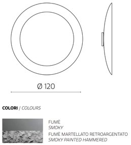 Specchio tondo con cornice in vetro temperato effetto martellato D120 cm NIDRA Fumč