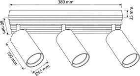 Brilagi - Faretto orientabile SELE WOOD 3xGU10/30W/230V bianco/legno