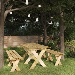 Tavolo da giardino 160x73x70 cm in legno di pino impregnato