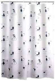 Tenda Da Doccia Textile Con Stampa Gatti /